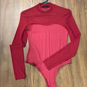 Red Mesh Body Suit